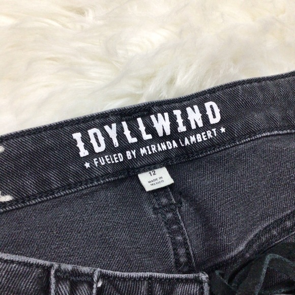 Idyllwind By Miranda Lambert Jeans 12 Black Flare Leg Stretch Lace Up Front Rock - Picture 4 of 9